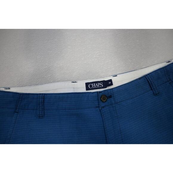 Chaps Ralph Lauren Khaki Chino Shorts Blue Casual Flat 9" INS Mens Sz 36 NWT - Picture 3 of 5